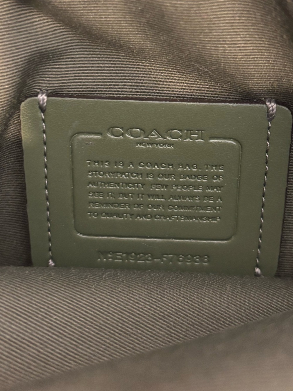 Coach Etta Carryall handbag in olive green color - Picture 12 of 12